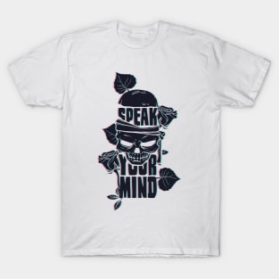 Speak Your Mind Glitch Skull T-Shirt